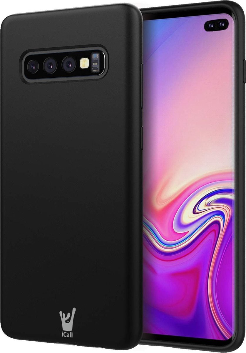 Hoesje geschikt voor Samsung S10 Plus - Zwart Siliconen Case