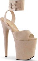 Pleaser Sandaal met enkelband, Paaldans schoenen -38 Shoes- FLAMINGO-891 Paaldans schoenen Creme