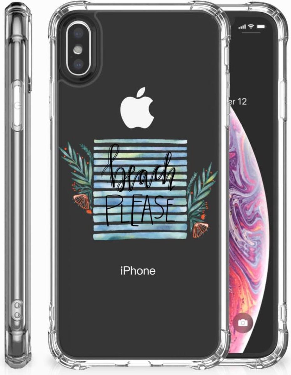 Back Cover voor Apple iPhone Xs Max Stevig Bumper Hoesje Boho Beach