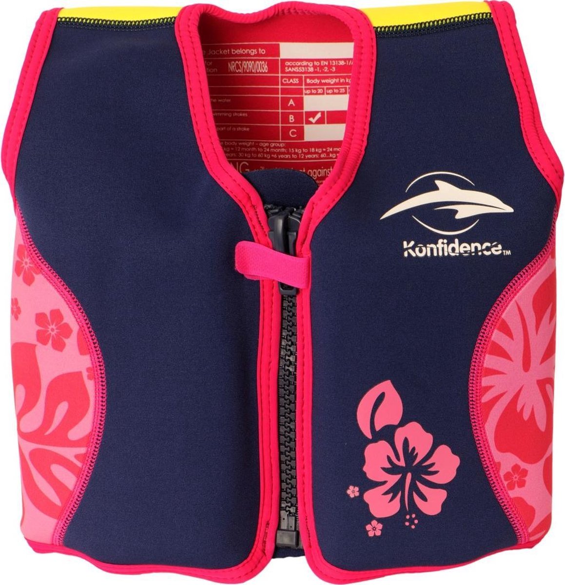 Konfidence - Zwemvest/Drijfvest kind - Roze - 6 - 7 jaar / 25 - 30 kg
