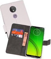 Booktype Telefoonhoesjes - Bookcase Hoesje - Wallet Case -  Geschikt voor Motorola Moto G7 Power - Wit