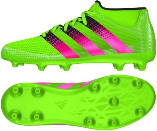 adidas ACE 16.3 FG/AG Voetbalschoenen - Maat 37 1/3 - Unisex -  groen/roze/zwart | bol.com