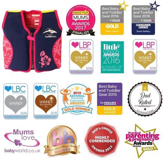 Konfidence - Zwemvest/Drijfvest kind - Roze - 4-5 jaar / 20-25 kg