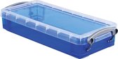 13x Really Useful Box pennenbakje 0,55 liter, transparant blauw