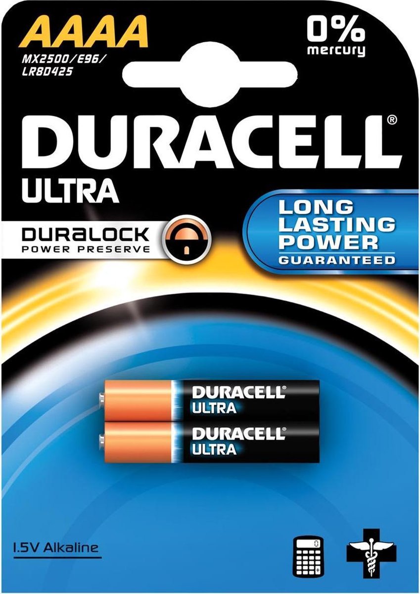 16x Duracell batterijen Ultra Power AAAA, blister a 2 stuks