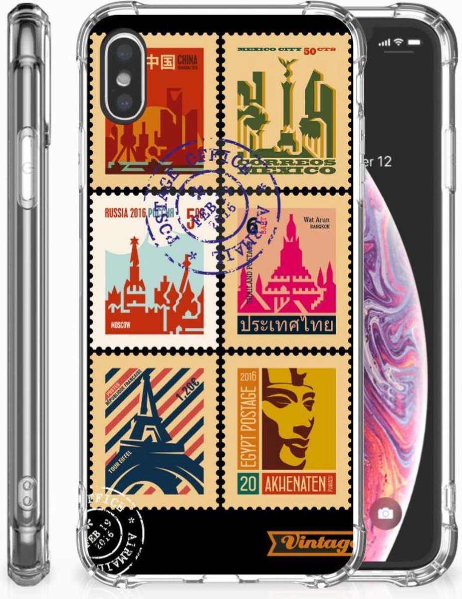 Apple iPhone Xs Max Telefoonhoesje met valbescherming Postzegels