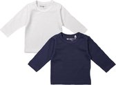 Dirkje Unisex Shirts Lange Mouwen (2stuks) Wit en Blauw - Maat 56