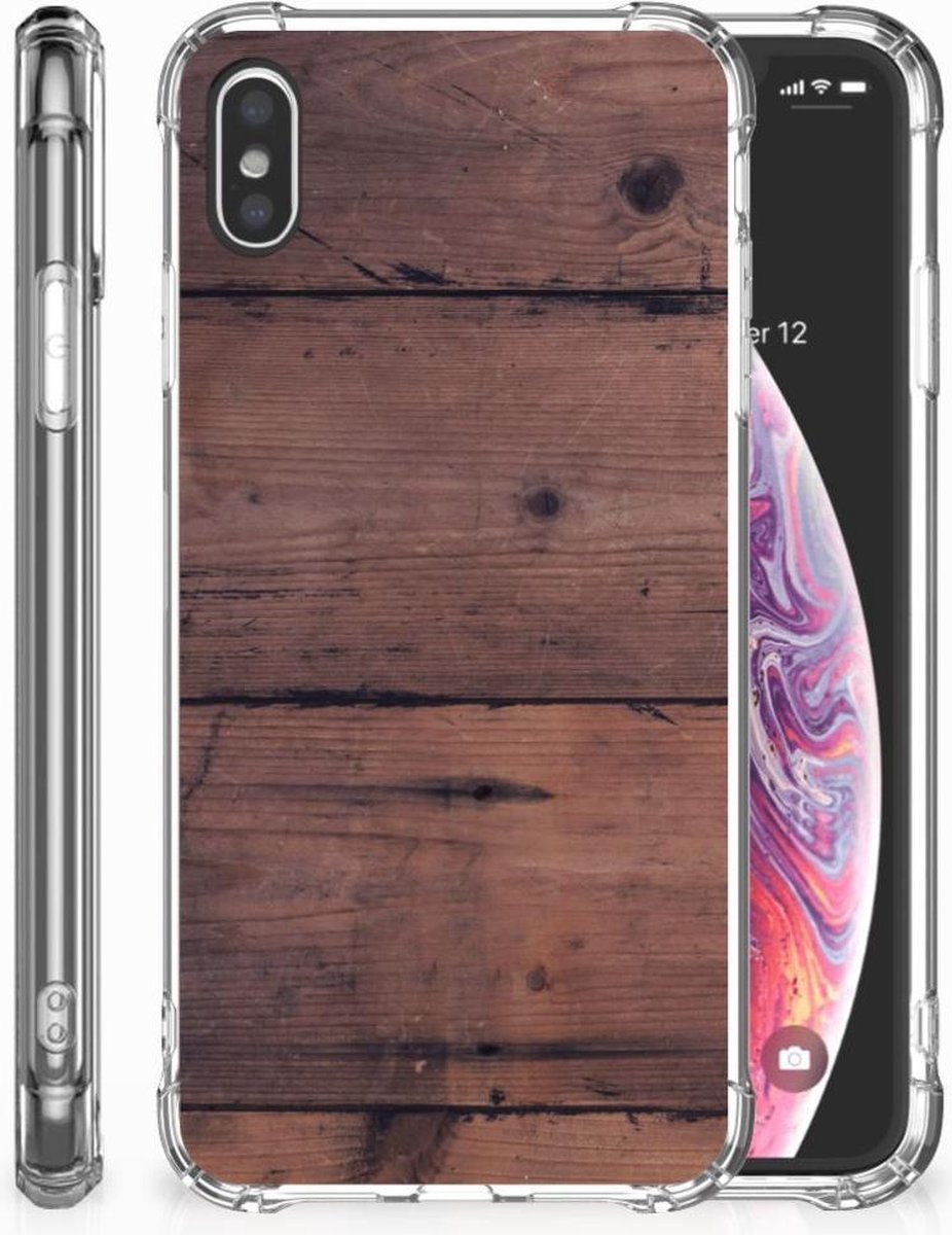 Apple iPhone Xs Max Stevig Telefoonhoesje Old Wood