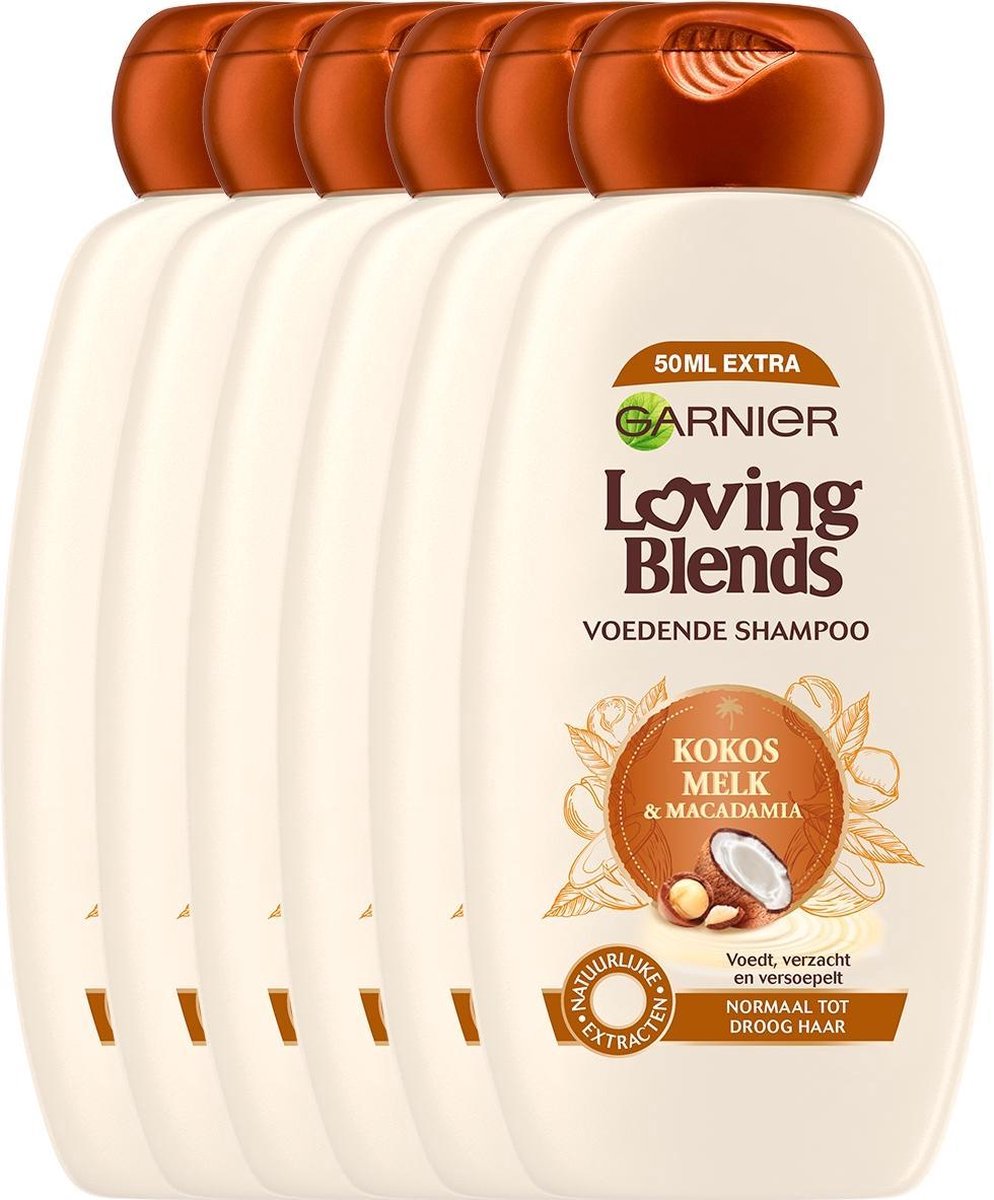 Garnier Loving Blends Voedende Shampoo - Kokosmelk & Macadamia - 6 x 300 ml  | bol.com