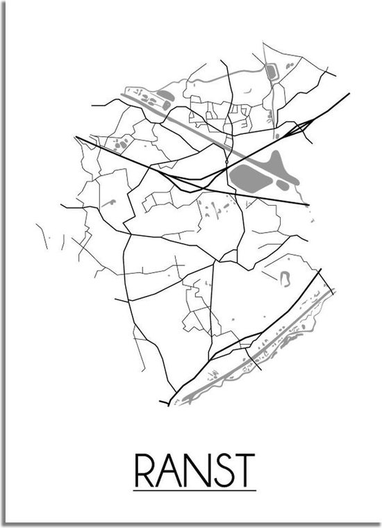 DesignClaud Ranst Plattegrond poster A2 + Fotolijst wit | bol.com