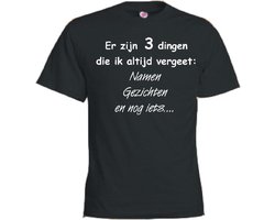 Mijncadeautje T-shirt - Er zijn 3 dingen die ik altijd vergeet - Unisex Zwart (maat XL)