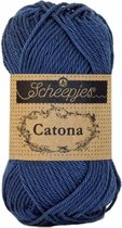 SCHEEPJES CATONA 164 LIGHT NAVY. PAK MET 10 BOLLEN a 50 GRAM. KL.NUM 7. INCL. Gratis Digitale vinger haak en brei toerenteller.