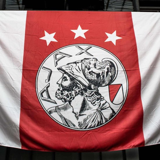 Ajax-vlag wit-rood-wit oud logo 150x225cm