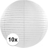 10x Luxe witte bol lampionnen van 35 cm