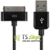 USB  datakabel oplader 2 meter Black voor Samsung Galaxy Tab 1, 2 10.1 7.7 8.9 7