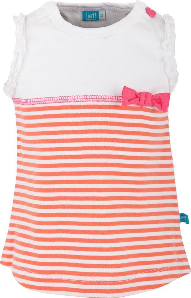 lief! Meisjes T-shirt - Fresh Salmon - Maat 62