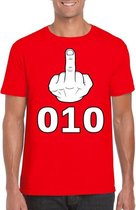 Fuck 010 t-shirt rood voor heren M