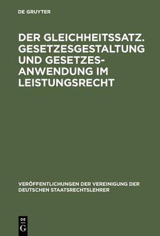 Veröffentlichungen Der Vereinigung Der Deutschen Staatsrech ... - cover