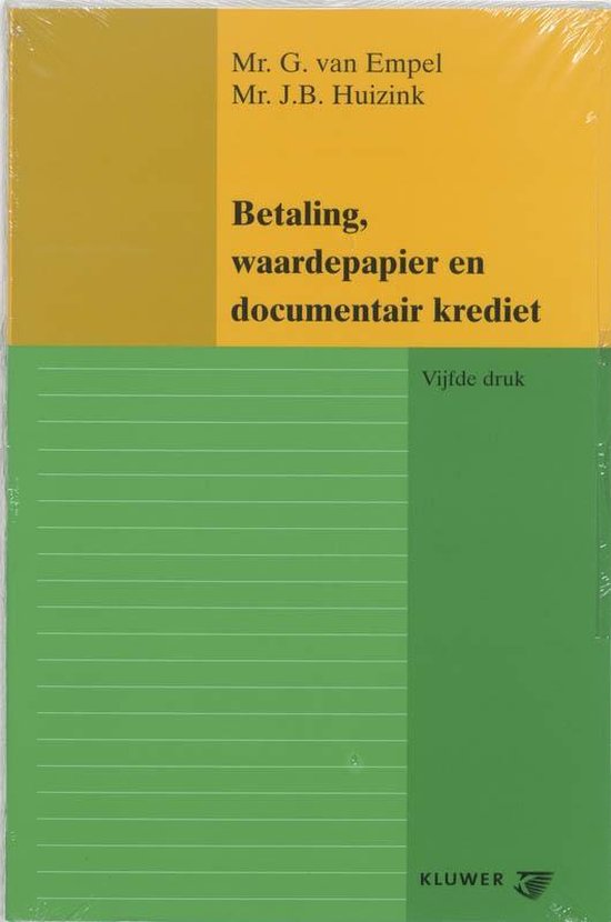 Betaling, waardepapier en documentair krediet - cover