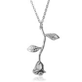Ketting met bloem zilverkleurig