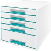 Leitz WOW Cube Ladenblok Met 5 Laden - Opberger met Vakken - Voor Kantoor En Thuiswerken - Ideaal Voor Thuiskantoor - Jjsblauw