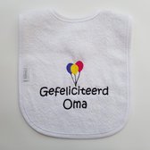 Witte slab met "Gefeliciteerd oma"
