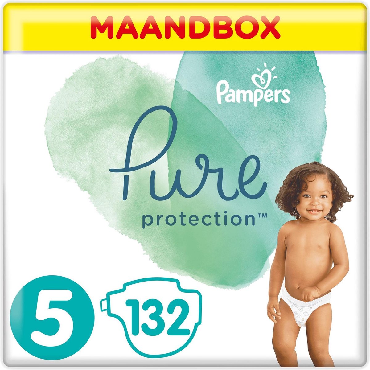 Pampers Pure Protection Luiers - Maat 5 (+11 kg) - 132 stuks - Maandbox - Pampers