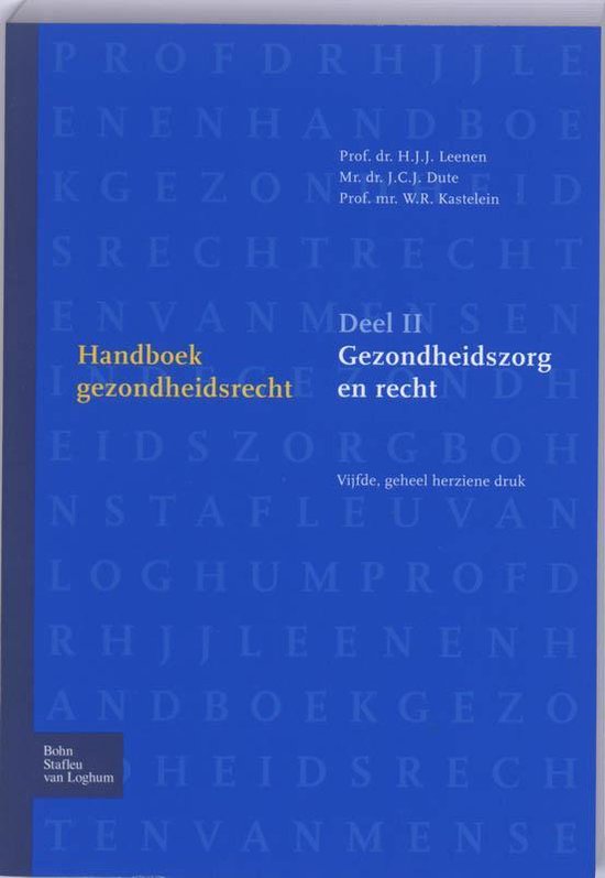 9789031354498 - Handboek gezondheidsrecht deel ii