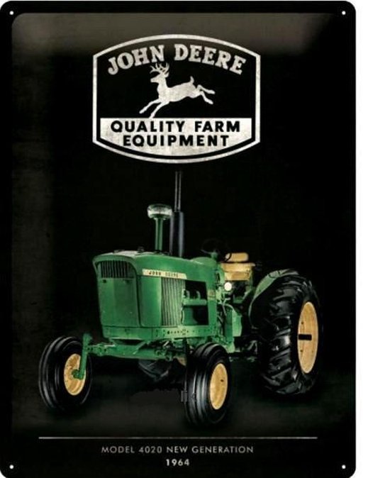 John Deere Quality Farm Equipment 1964 Metalen wandbord in relief 40 x