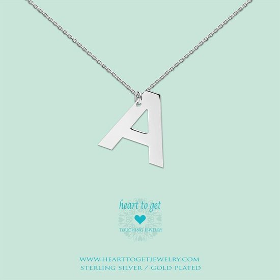 Heart to Get - Grote Letter A - Ketting - Zilver
