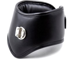 Banoch - Posture collar classic - zwarte posture collar met riem - bdsm