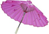 Chinese/Aziatische decoratie thema paraplu roze met bloemen - versieringen