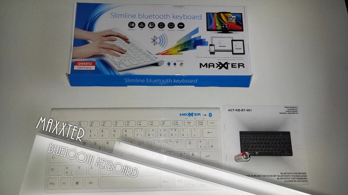 Melodieus Kaliber Nieuwe betekenis Maxxter Slimline Bluetooth Keyboard | Draadloze Toetsenbord | Wireless  Qwerty... | bol.com