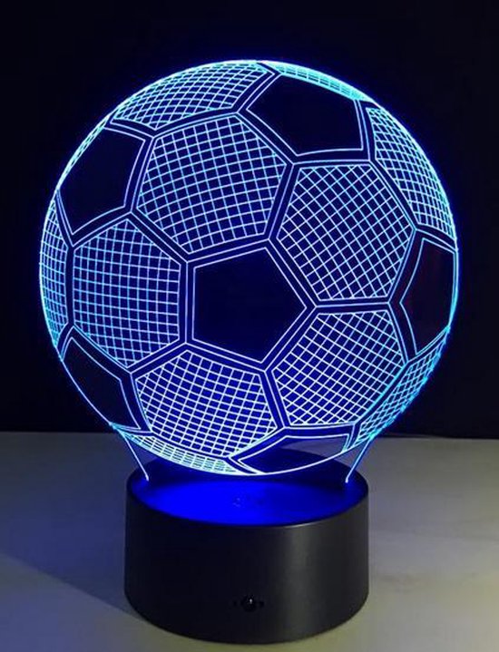 Voetbal Nachtlamp 3D - 7 verschillende kleuren licht! - Soccer Nachtlampje  - Multi... | bol.com