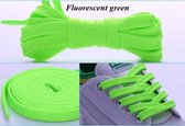 Schoenveters | plat | 100cm | fluoriserend groen