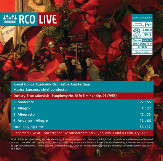 RCO LIVE, opname van Dmitri Shostakovich's Symphony No. 10, met Mariss Jansons als dirigent.
