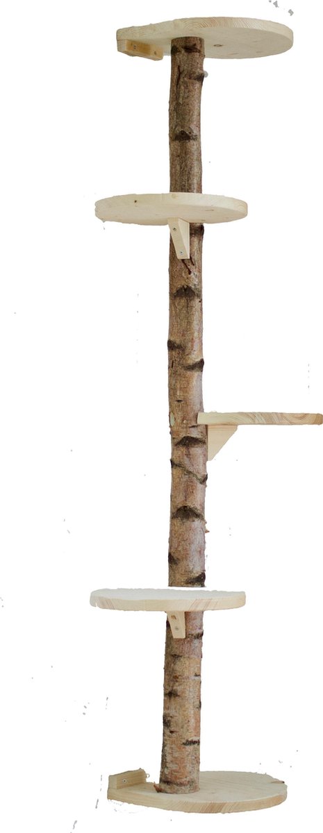 Muur krabpaal Burmees - Berk en steigerhout - 175 cm x 66 cm x 38 cm