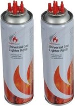 Flame Classics - 2x Aansteker gas / butaan gasfles 250 ml