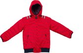 Ducksday - winterjas voor kinderen - Omkeerbaar - rood - blauw - 10 jaar - Waterdicht beide zijden