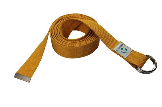 #DoYourYoga - Yogariem - »Madira« - 100% katoen met stabiele metalen ringsluiting - 260 x 3,8 cm - geel van #DoYourYoga — afbeelding 4