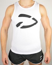 Fitness Tank Logo | Wit - Disciplined Apparel