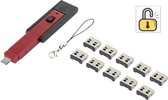 Renkforce USB-poortslot rf-USBBlocker-01 Set van 10 stuks Zwart, Rood Incl. 1 sleutel RF-4463016