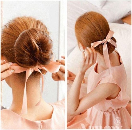 Bun maker - Donut maker Haar Styling met Strikje - Messy bun Zijde Strik  haar elastiek | bol.com