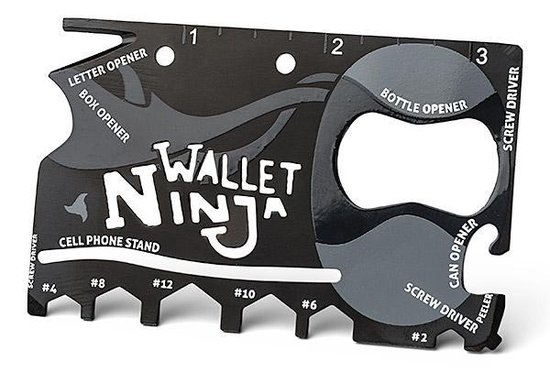 Wallet Ninja Multitool Card - 18 tools - voor in je portemonnee