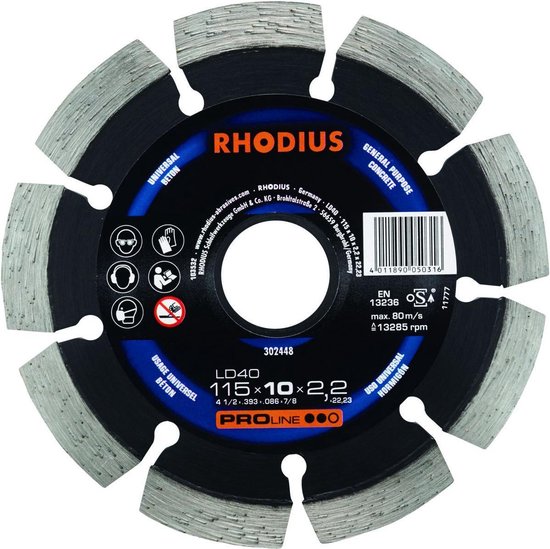 Rhodius diamantschijf LD40 115mm Proline