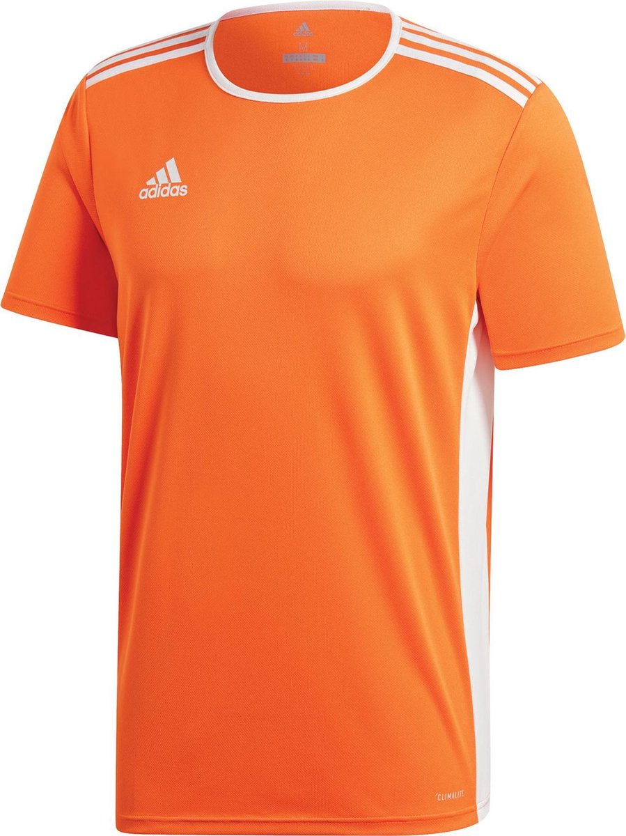 adidas Entrada 18 SS Jersey Teamshirt Heren Sportshirt - Maat L - Mannen - oranje/wit