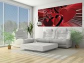 Red Heart Abstract Photo Wallcovering