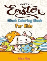 Happy Easter giant coloring book for kids