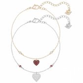 Swarovski New Versatile Crystal Wishes Heart Bracelet Set, Red 5272249