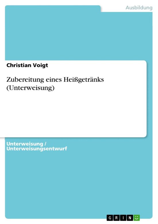 Zubereitung eines Heißgetränks (Unterweisung) - cover